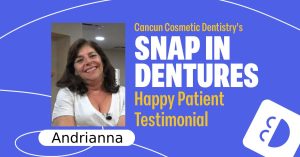 Patient happy to come back! Returning patient visits dentist in Cancun!