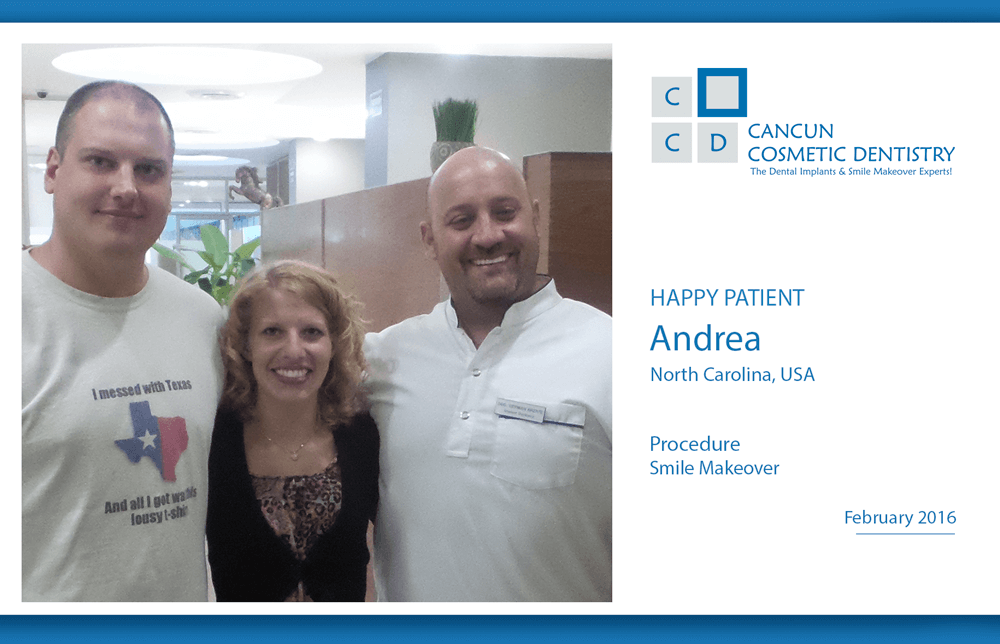 This Smile Makeover with dental implants cost less in Cancun Cosmetic Dentistry