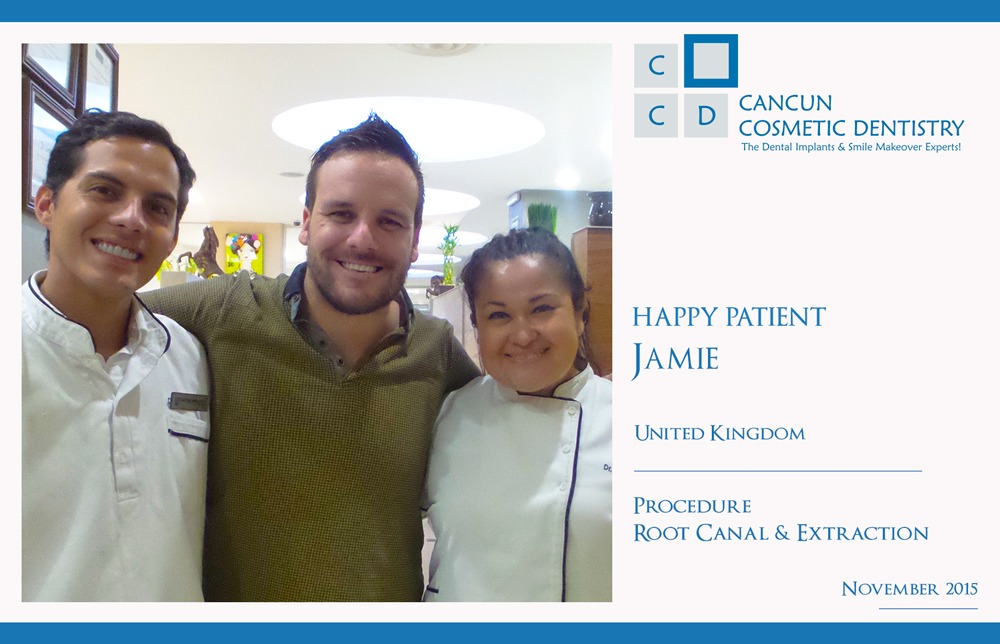 British happy patient with Dentists in Cancun